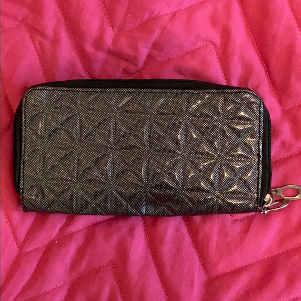 Silver and black clutch wallet 2/$8